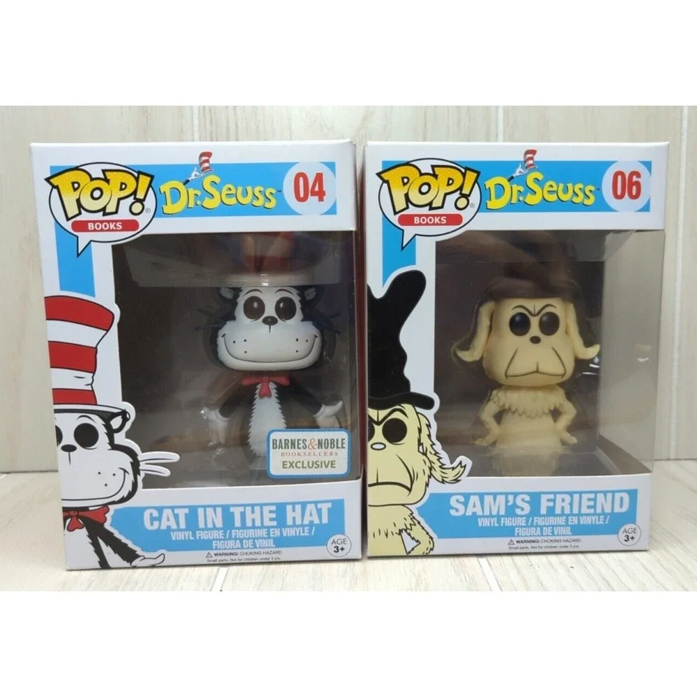 Funko Pop! Books Barnes & Noble Dr Seuss Cat in the hat 04 Sam's Friend 06 lot 2